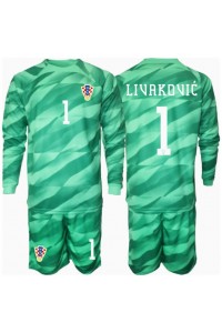 Kroatia Dominik Livakovic #1 Keeper Babyklær Borte Fotballdrakt til barn EM 2024 Lange ermer (+ Korte bukser)